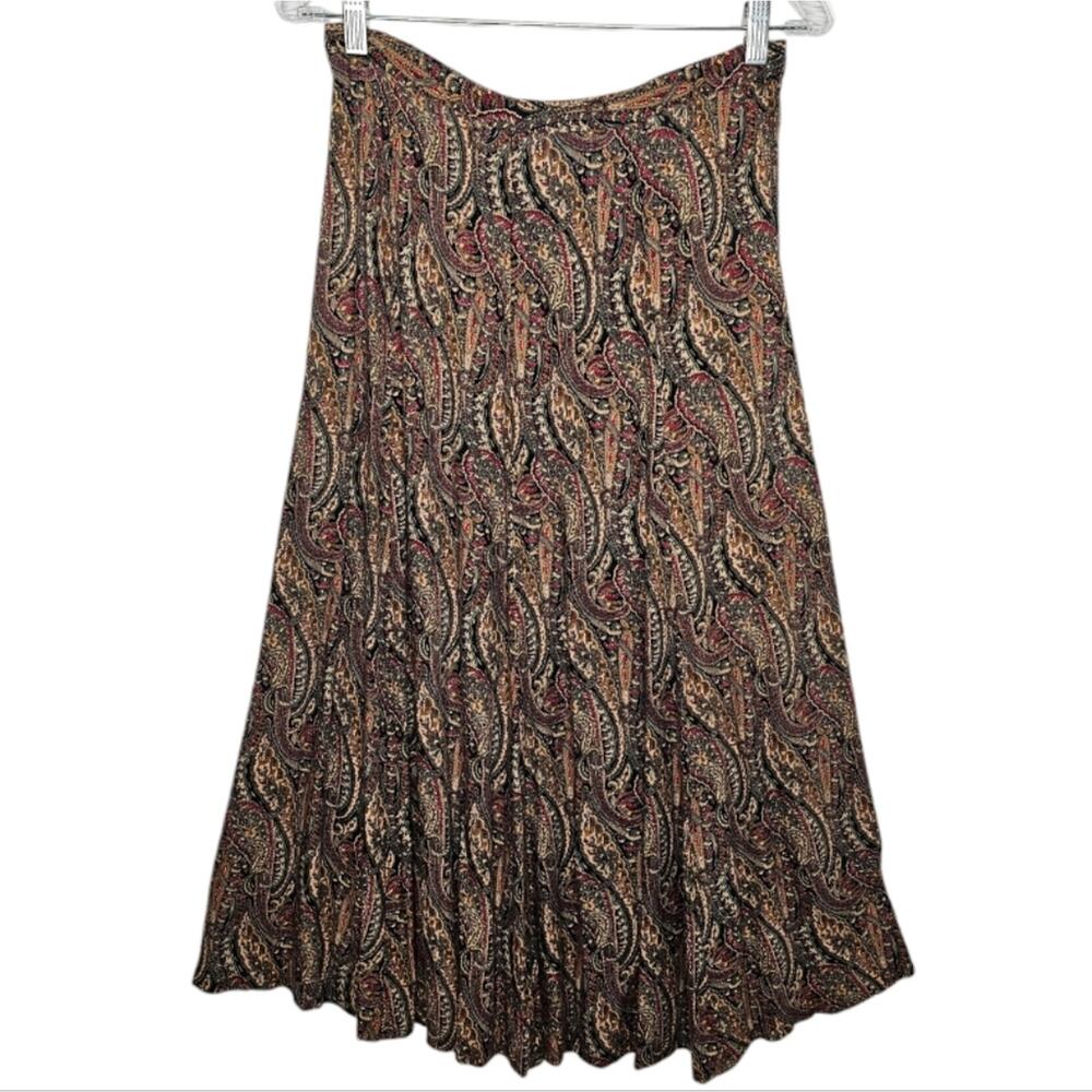Koret Vintage Boho Paisley Multicolored Flirty Midi Maxi Skirt Size 8